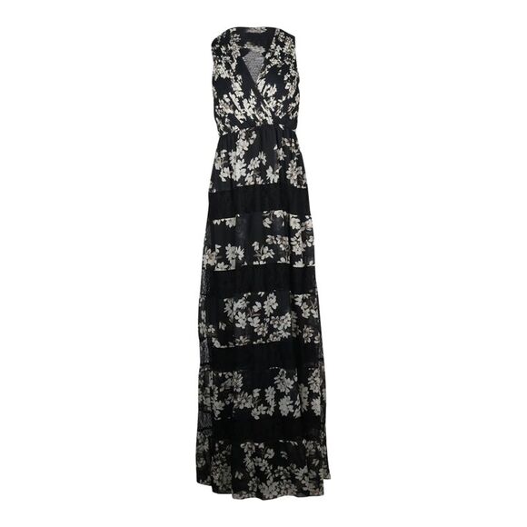 Alice + Olivia Ari Floral Maxi Dress in Black Polyester